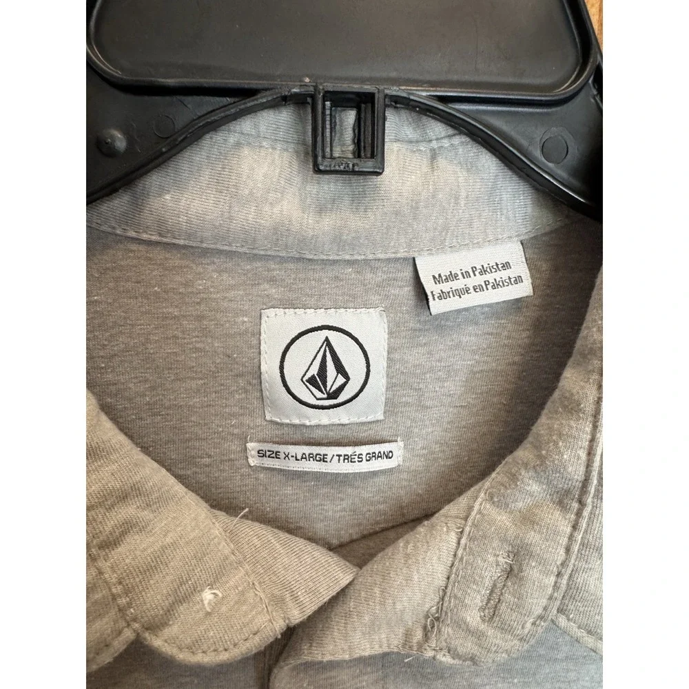 Volcom Mens Polo Shirt XL Gray Heather Performance Skate Surf Casual Modern‎ Fit - Picture 3 of 8
